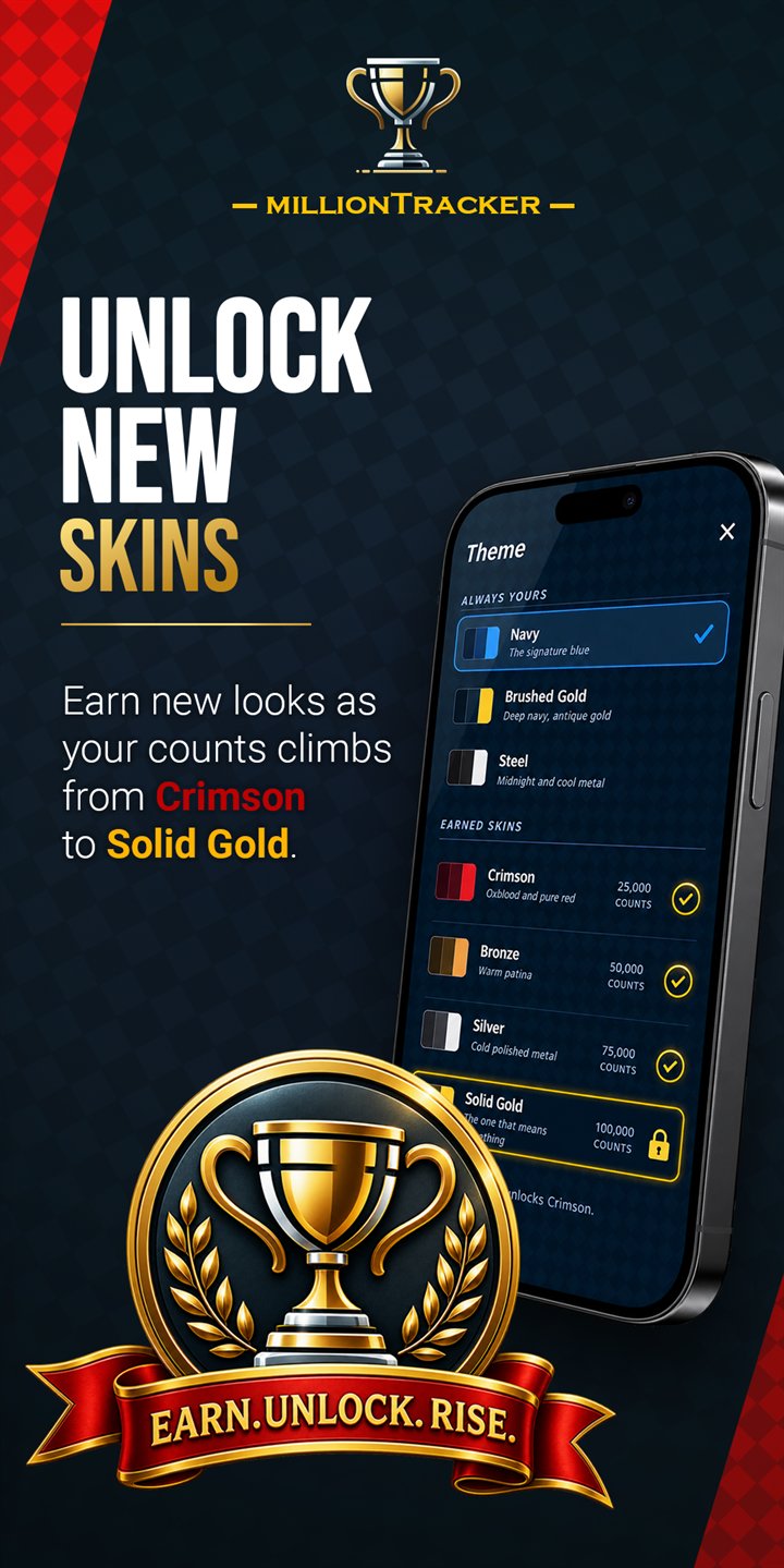 Unlock new skins &mdash; the theme picker, with Crimson, Bronze and Silver earned and Solid Gold still locked